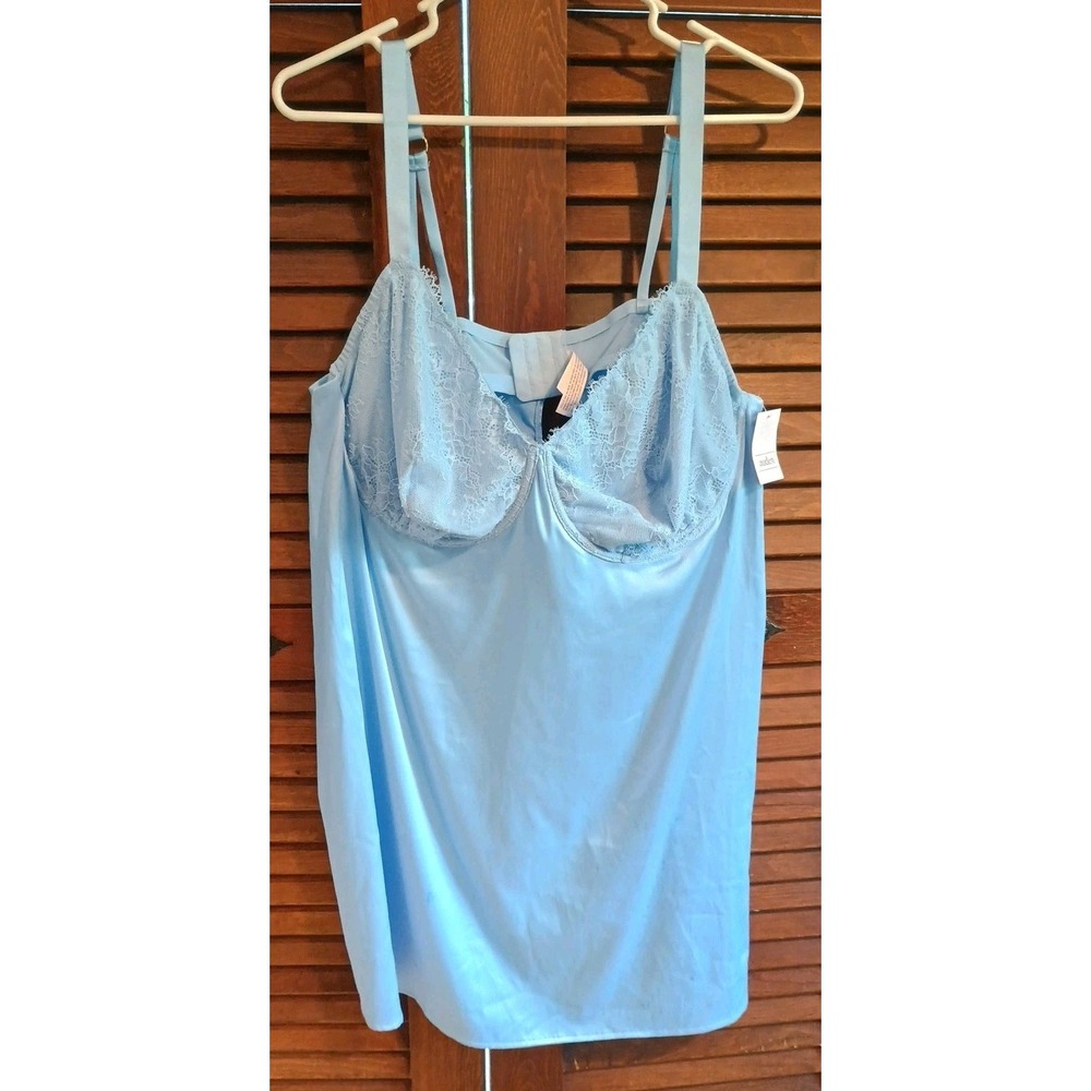 NWT‎ Auden Women's Size XXL Lace Baby Doll Teddy Lingerie Camisole Baby Blue